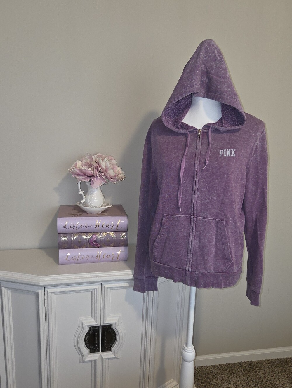 VS Pink Full Zip Hoodie Size XL